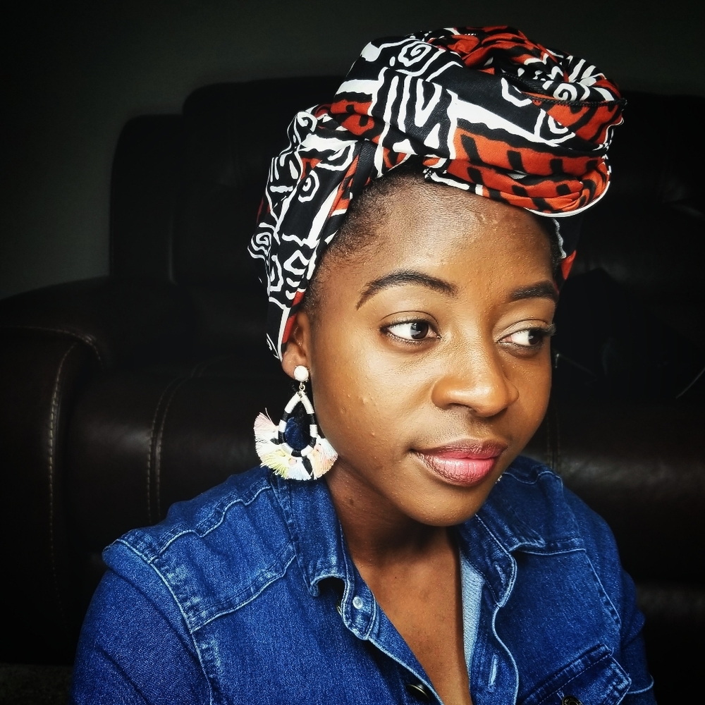 Brown tribal African Ankara headwrap